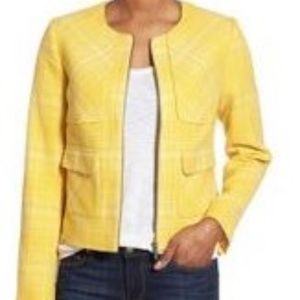 Halogen Nordstrom Small Petite Tweed Yellow Zip